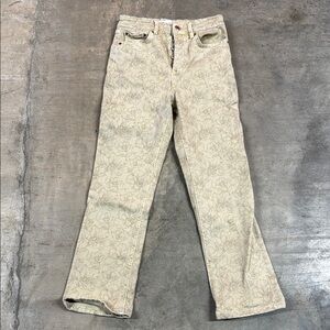 Zara Cream Flare Wide Leg Jeans